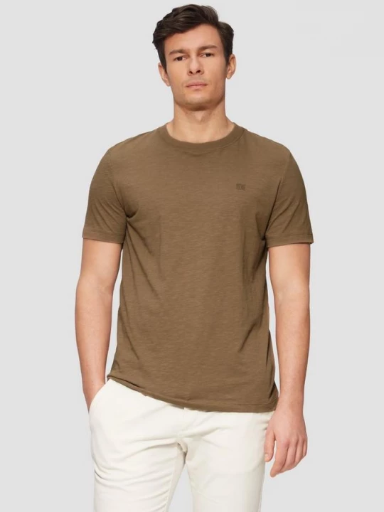 Foto van product T-shirt met slubstructuur en logoprint s.Oliver bruin