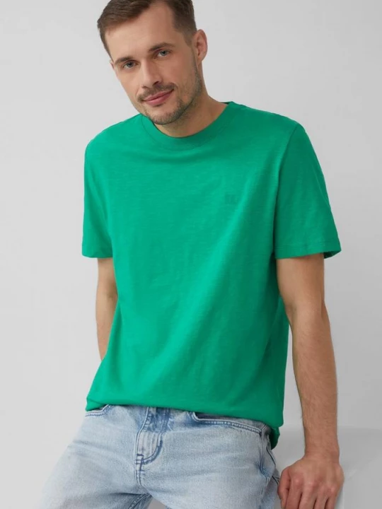 Foto van product T-shirt met slubstructuur en logoprint s.Oliver groen