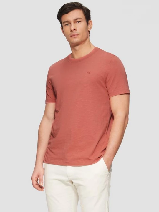 Foto van product T-shirt met slubstructuur en logoprint s.Oliver rood