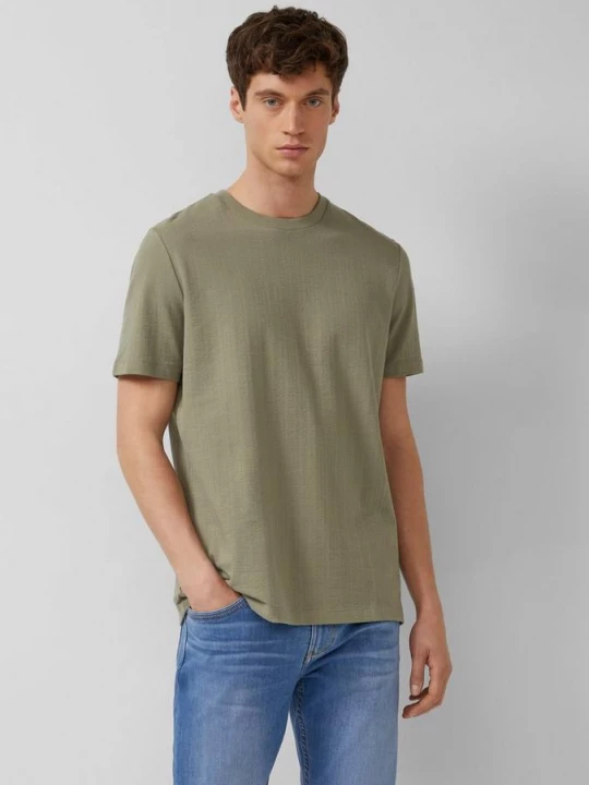 Foto van product T-shirt met structuur van puur katoen s.Oliver olijfgroen