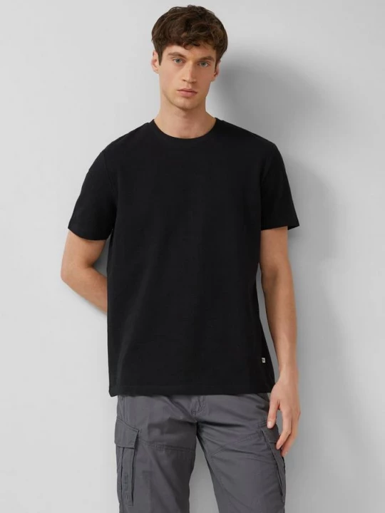 Foto van product T-shirt met structuur van puur katoen s.Oliver zwart