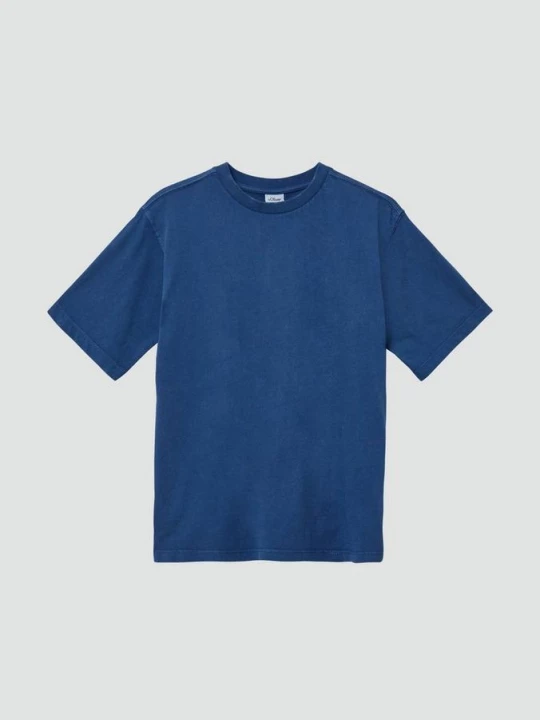 Foto van product T-shirt met used effect en print op de achterkant s.Oliver blauw