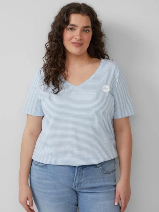 Foto van product T-shirt met V-hals en printdetail s.Oliver blauw