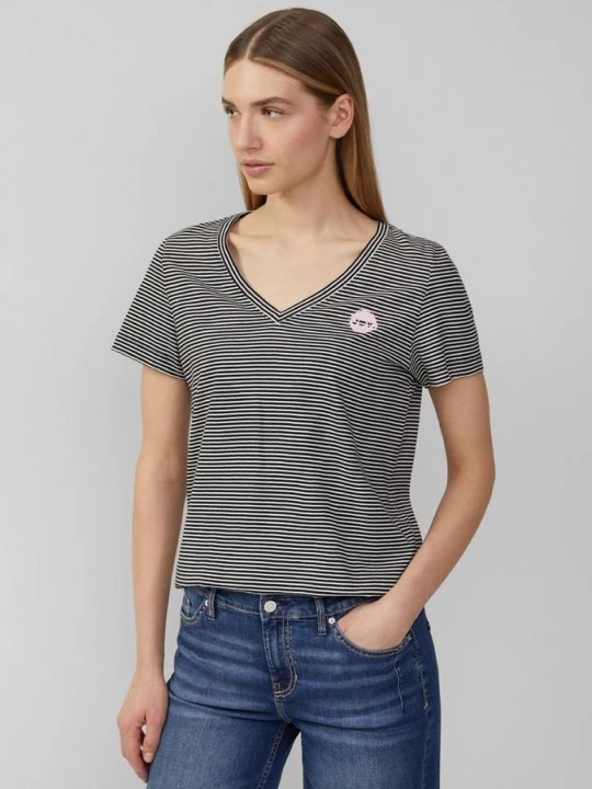 Foto van product T-shirt met V-hals en printdetail s.Oliver zwart