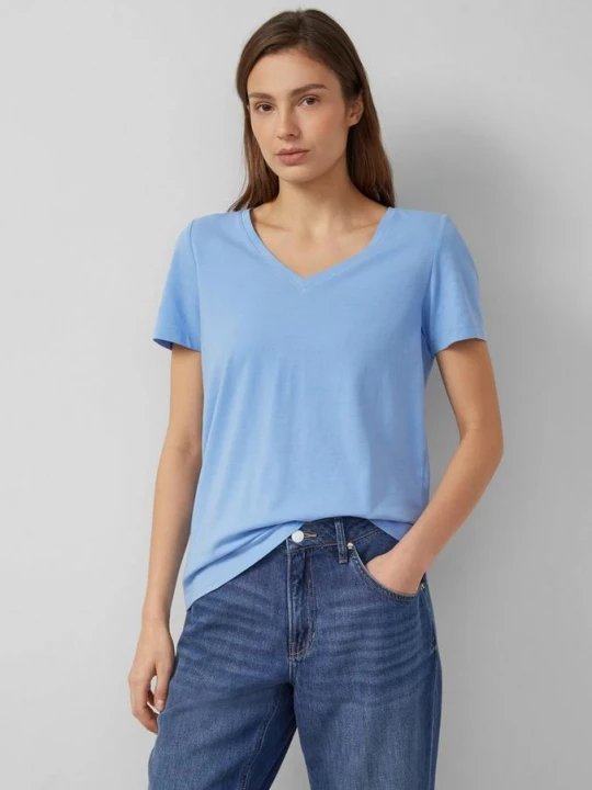 Foto van product T-shirt met V-hals s.Oliver blauw
