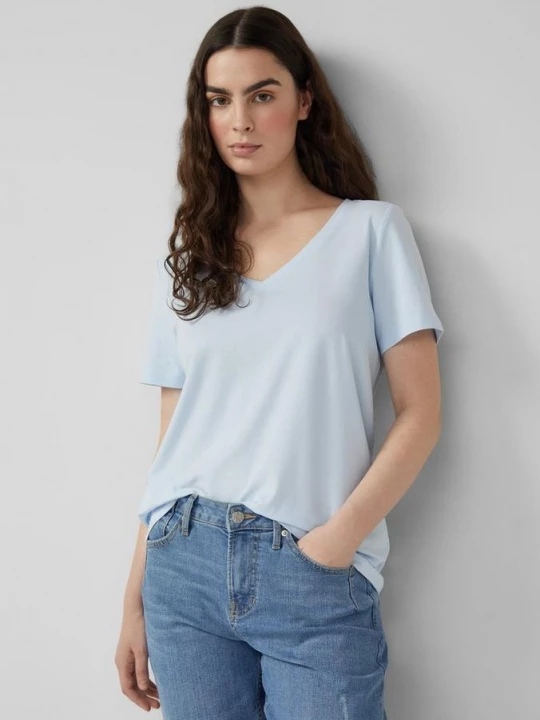 Foto van product T-shirt met V-hals s.Oliver blauw