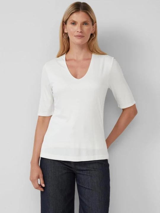 Foto van product T-shirt met V-hals s.Oliver crème