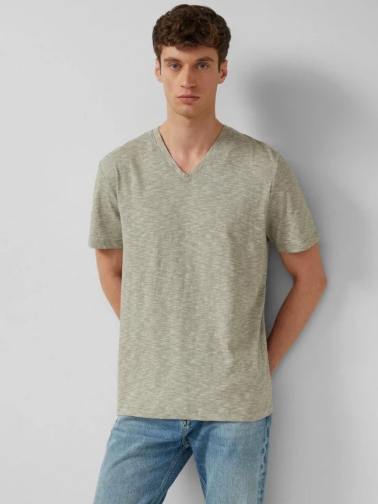 Foto van product T-shirt met V-hals s.Oliver olijfgroen