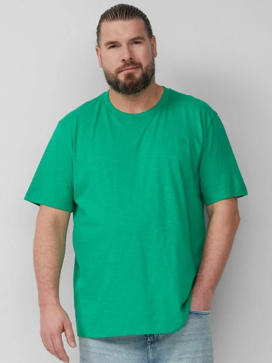 Foto van product T-shirt met vlamgarenstructuur en logoprint s.Oliver groen