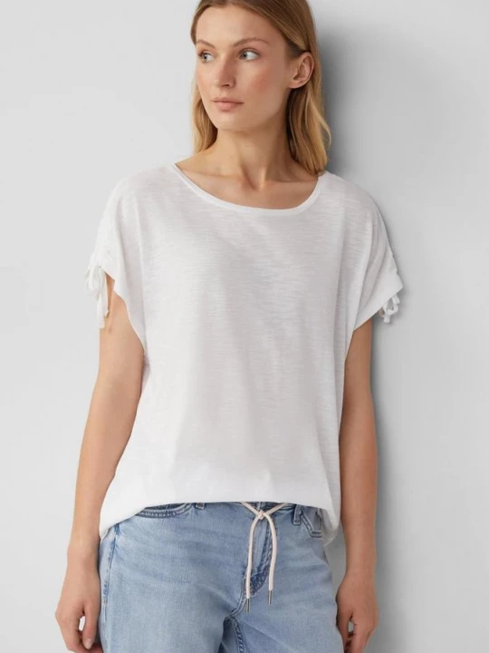 Foto van product T-shirt met vlamgarenstructuur en rimpels s.Oliver wit