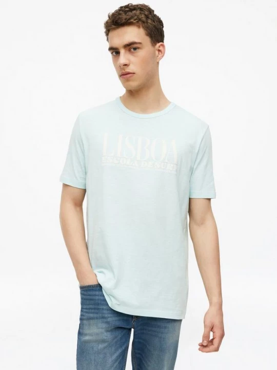 Foto van product T-shirt met vlammengaren en artwork s.Oliver