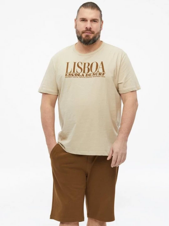 Foto van product T-shirt met vlammengaren en artwork s.Oliver beżowy