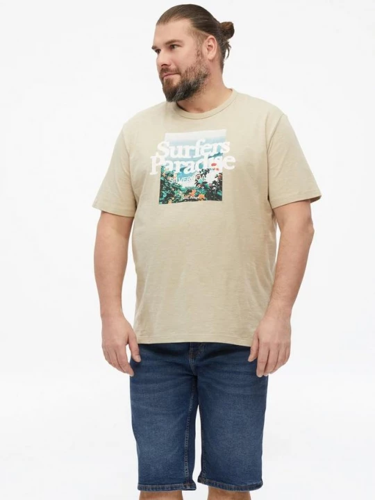 Foto van product T-shirt met vlammengaren en artwork s.Oliver beżowy
