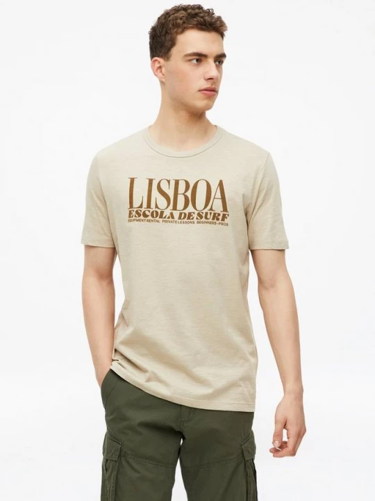 Foto van product T-shirt met vlammengaren en artwork s.Oliver beżowy