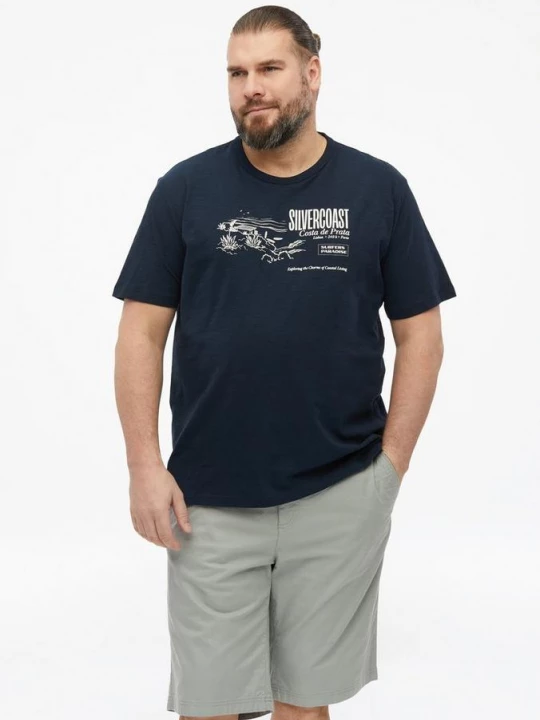 Foto van product T-shirt met vlammengaren en artwork s.Oliver blauw