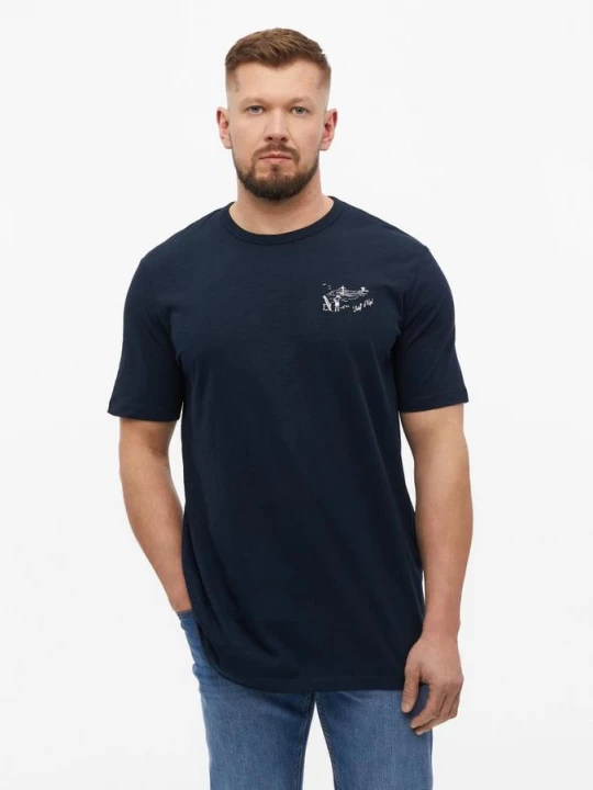 Foto van product T-shirt met vlammengaren en artwork s.Oliver blauw