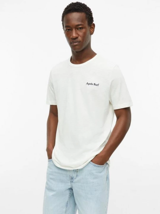 Foto van product T-shirt met vlammengaren en artwork s.Oliver crème