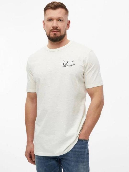 Foto van product T-shirt met vlammengaren en artwork s.Oliver crème