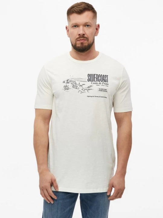 Foto van product T-shirt met vlammengaren en artwork s.Oliver crème