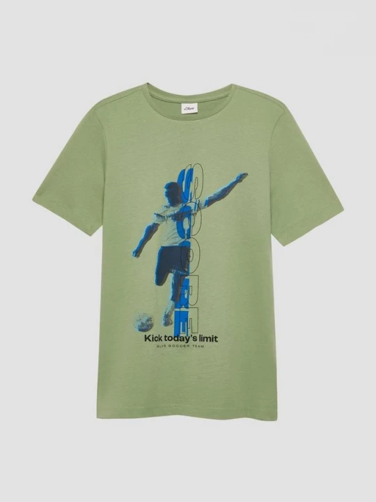 Foto van product T-shirt met voetbalprint s.Oliver groen