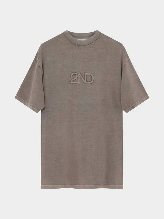 Foto van product T-shirt print 2nd Day taupe