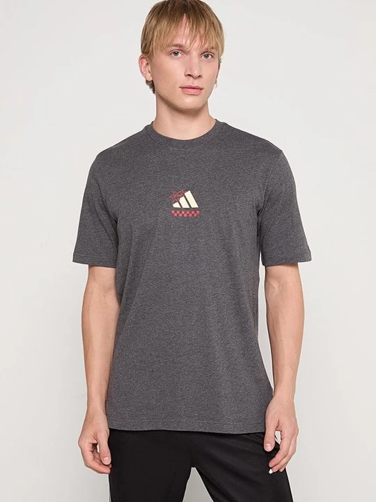 Foto van product T-shirt print Adidas donkergrijs