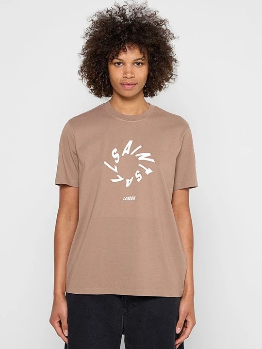 Foto van product T-shirt print AllSaints donkerroze
