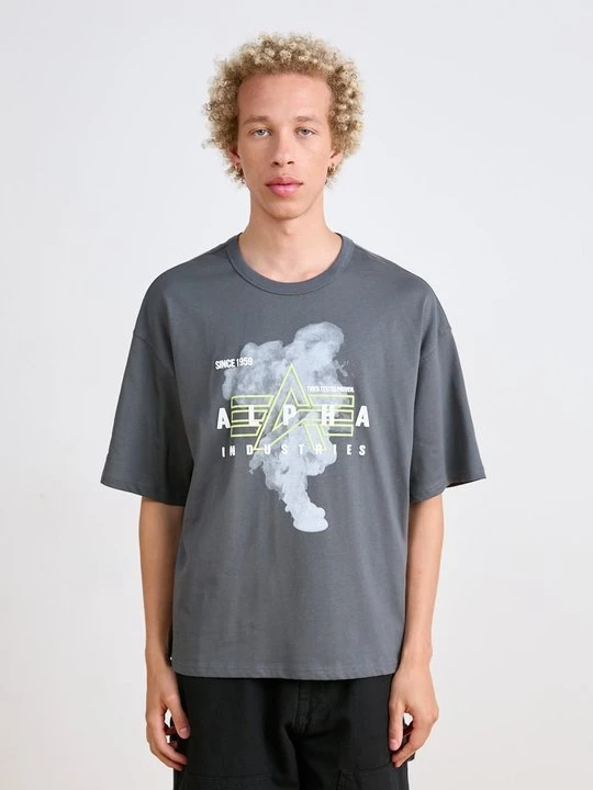 Foto van product T-shirt print Alpha Industries grijs