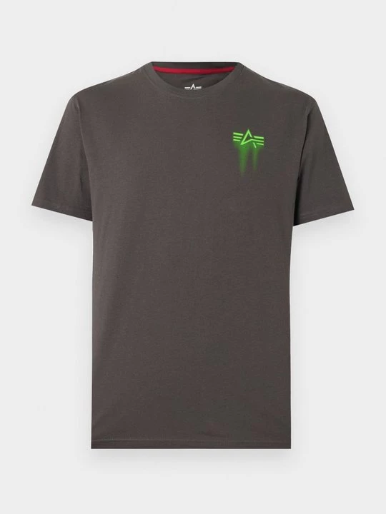 Foto van product T-shirt print Alpha Industries grijs