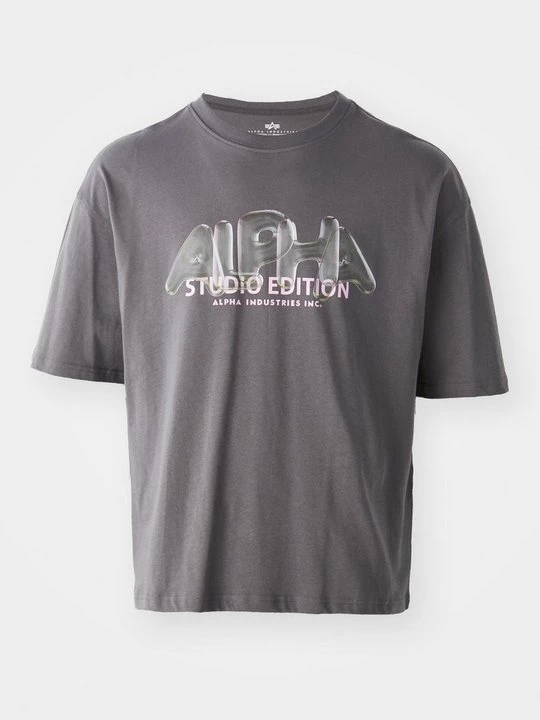 Foto van product T-shirt print Alpha Industries grijs