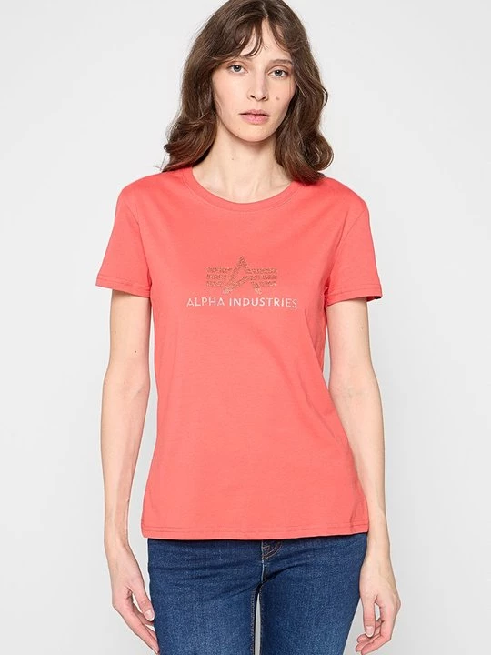 Foto van product T-shirt print Alpha Industries koraalrood