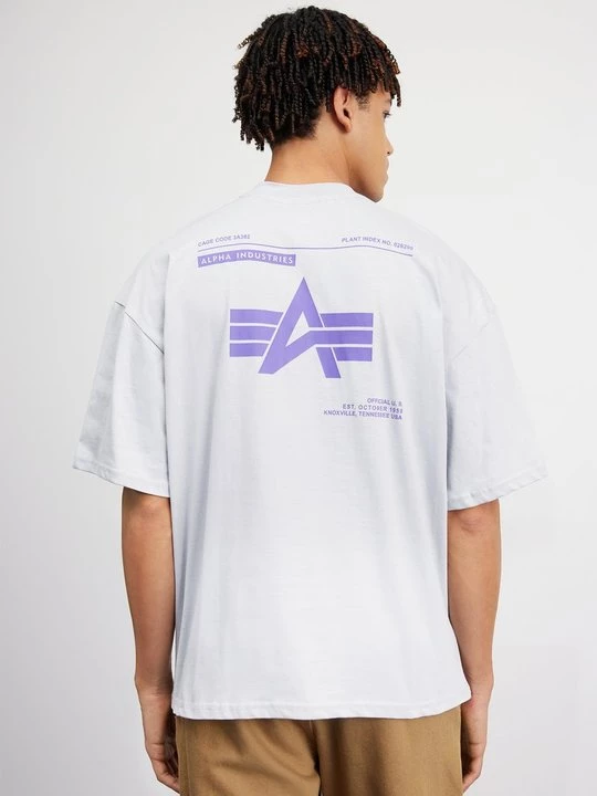 Foto van product T-shirt print Alpha Industries lichtgrijs