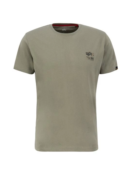 Foto van product T-shirt print Alpha Industries olijfgroen