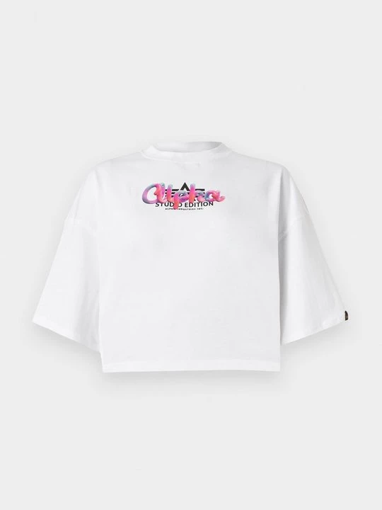 Foto van product T-shirt print Alpha Industries wit