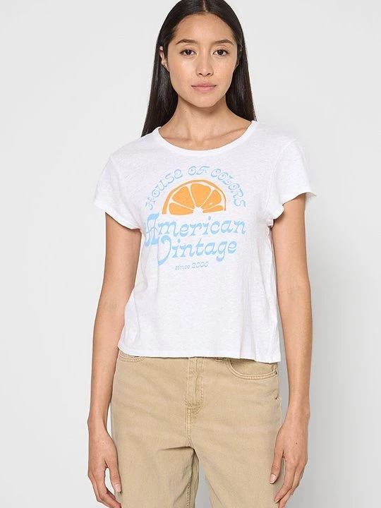 Foto van product T-shirt print American Vintage wit