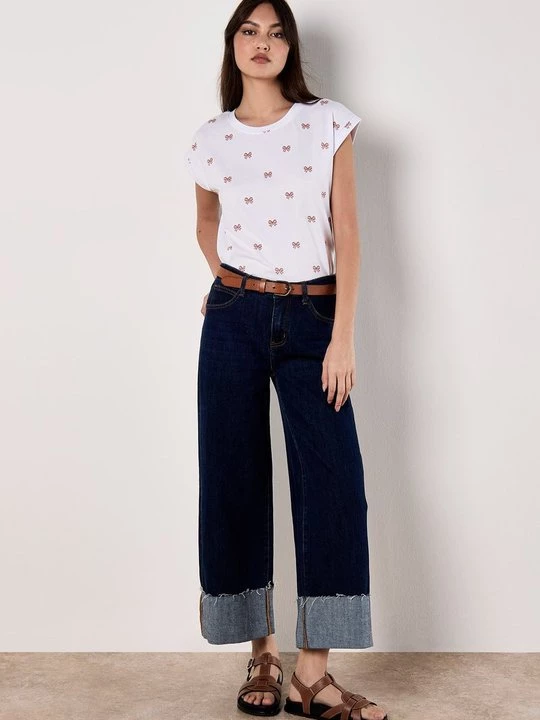 Foto van product T-shirt print Apricot crème