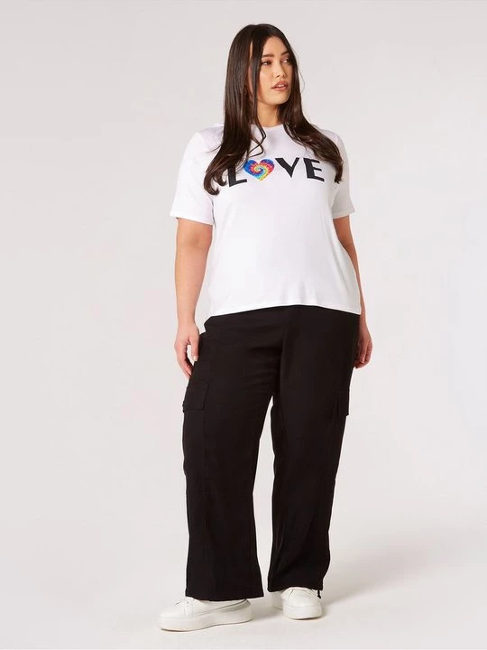 Foto van product T-shirt print Apricot wit