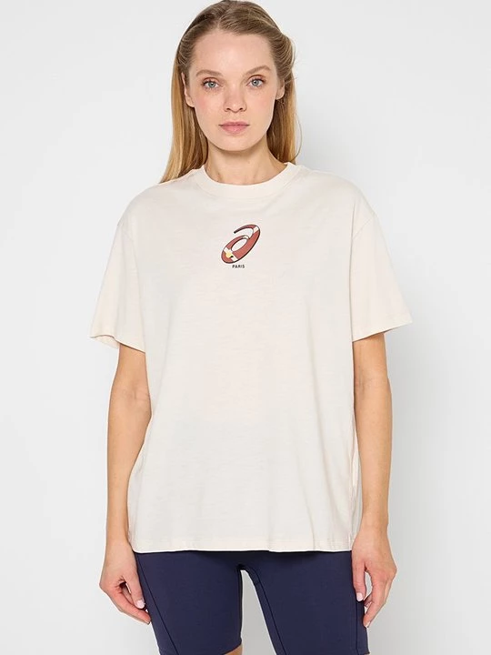 Foto van product T-shirt print Asics crème