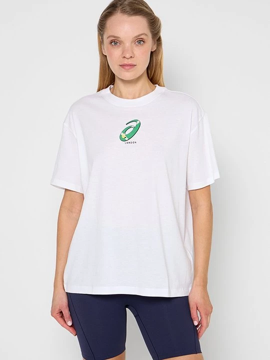 Foto van product T-shirt print Asics wit