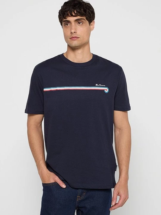Foto van product T-shirt print Ben Sherman donkerblauw