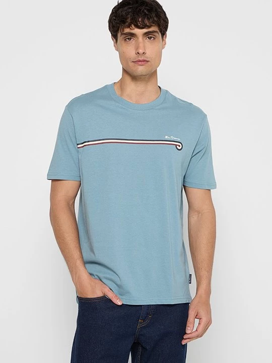Foto van product T-shirt print Ben Sherman lichtblauw