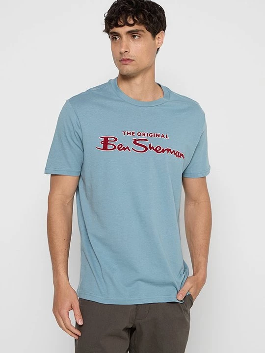 Foto van product T-shirt print Ben Sherman lichtblauw
