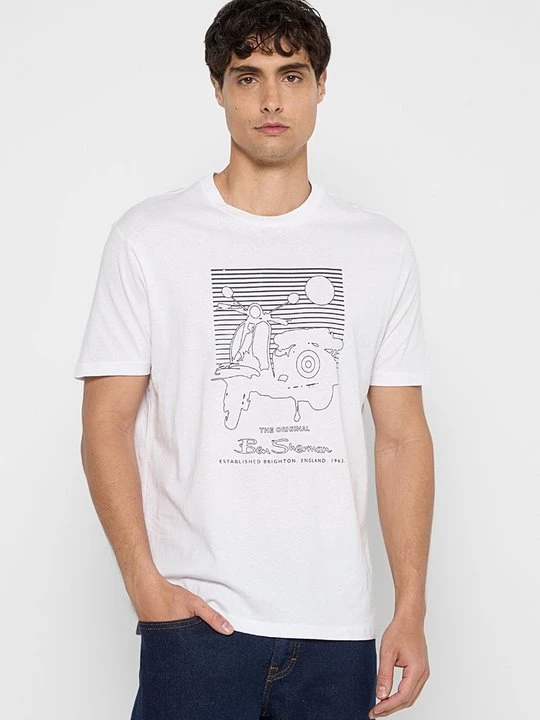 Foto van product T-shirt print Ben Sherman wit
