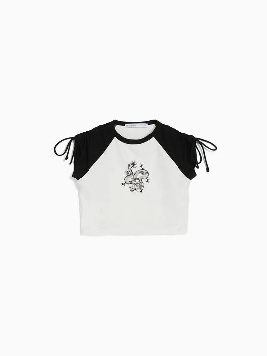 Foto van product T-shirt print Bershka zwart