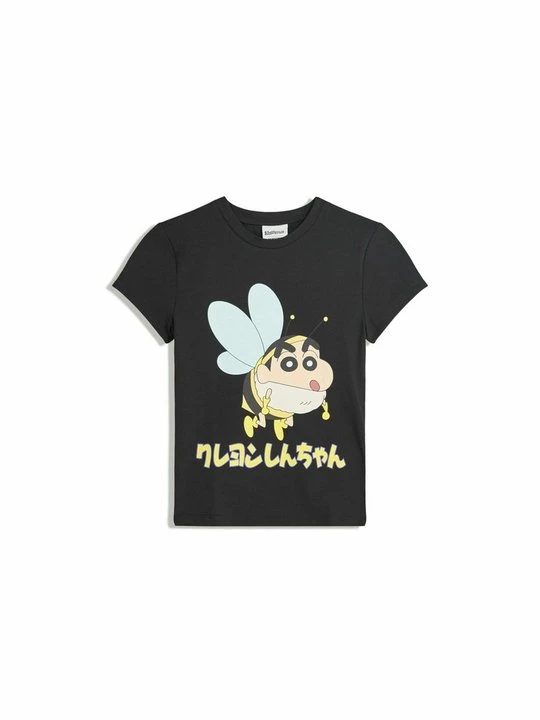 Foto van product T-shirt print Bershka zwart
