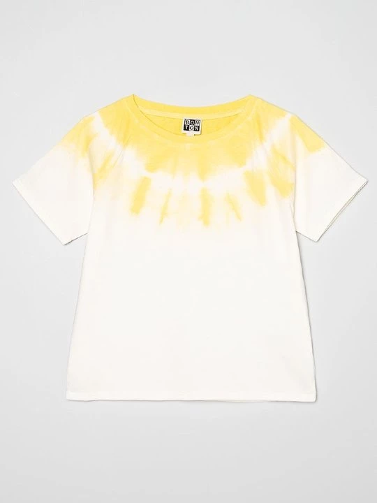Foto van product T-shirt print Bonton geel