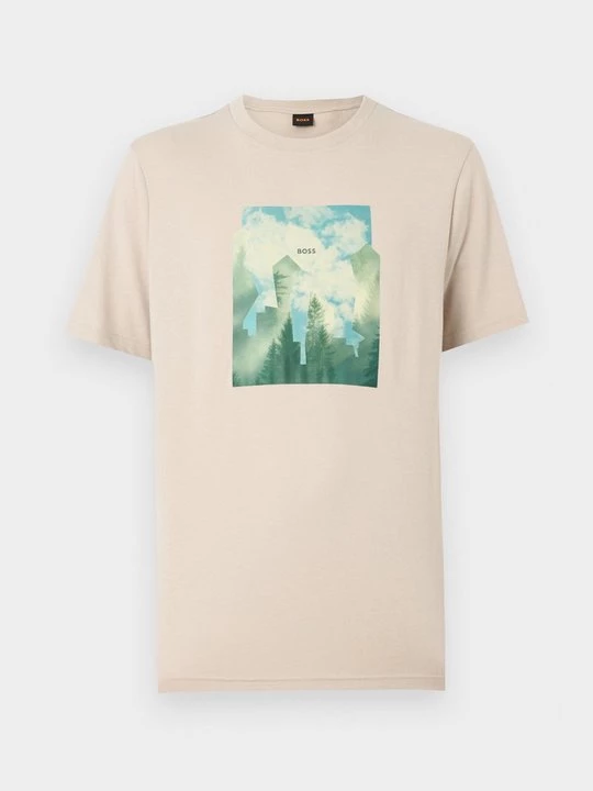 Foto van product T-shirt print Boss beżowy