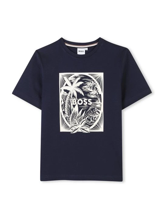 Foto van product T-shirt print Boss blauw