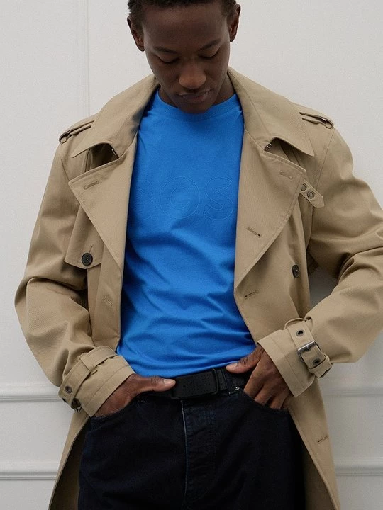 Foto van product T-shirt print Boss blauw