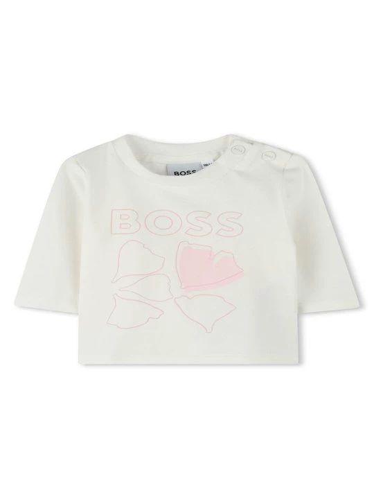 Foto van product T-shirt print Boss crème